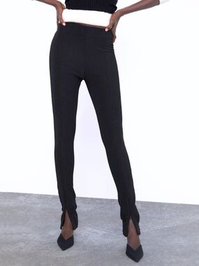 ZARA Legging Slit Black Pant L